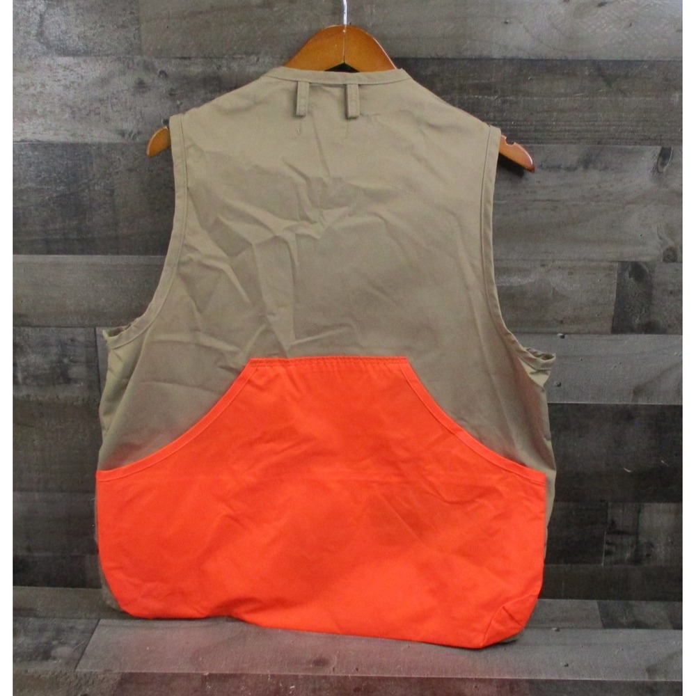 Vintage SafTbak Hunting Vest Large 42x44 Orange Tan USA Catfish Hunter Pockets - Picture 2 of 11